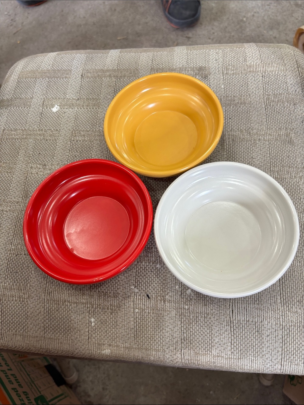 Gessner Colorful Ceramic Bowls - Red, Yellow, White Set of 3